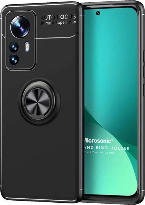 Xiaomi Mi 12 Pro Kılıf Kickstand Ring Holder Siyah