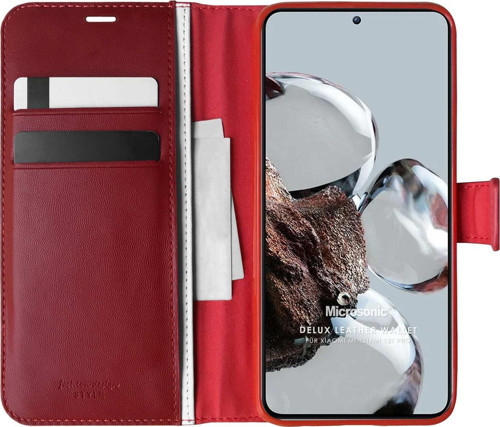 Xiaomi Mi 12T Pro Kılıf Delux Leather Wallet Kırmızı