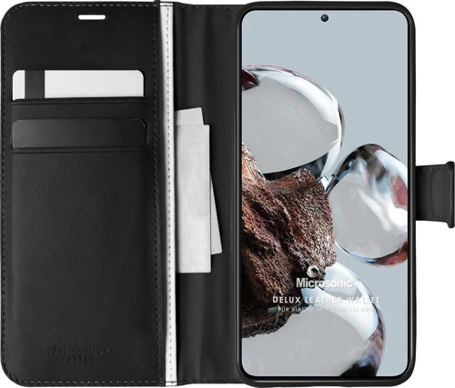 Xiaomi Mi 12T Pro Kılıf Delux Leather Wallet Siyah