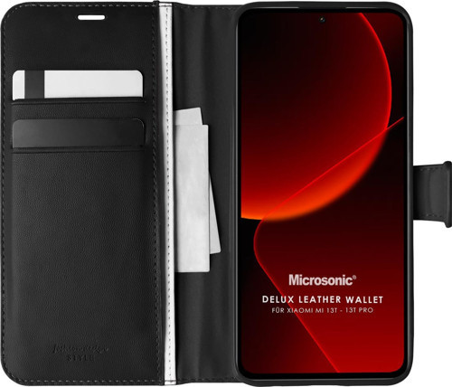 Xiaomi Mi 13T Pro Kılıf Delux Leather Wallet Siyah