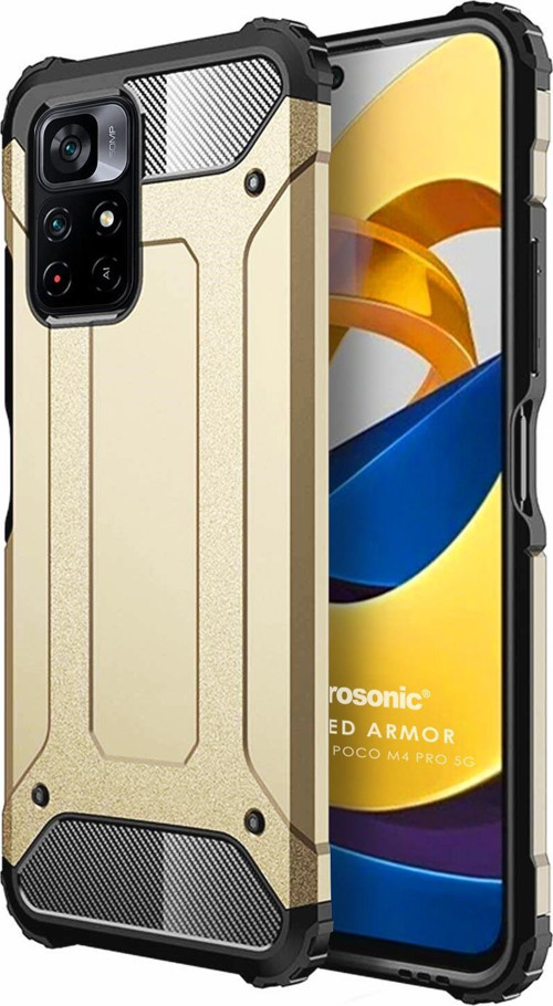 Xiaomi Redmi Note 11T Kılıf Rugged Armor Gold
