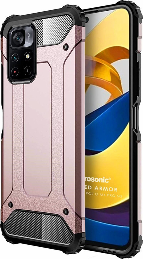 Xiaomi Redmi Note 11T Kılıf Rugged Armor Rose Gold