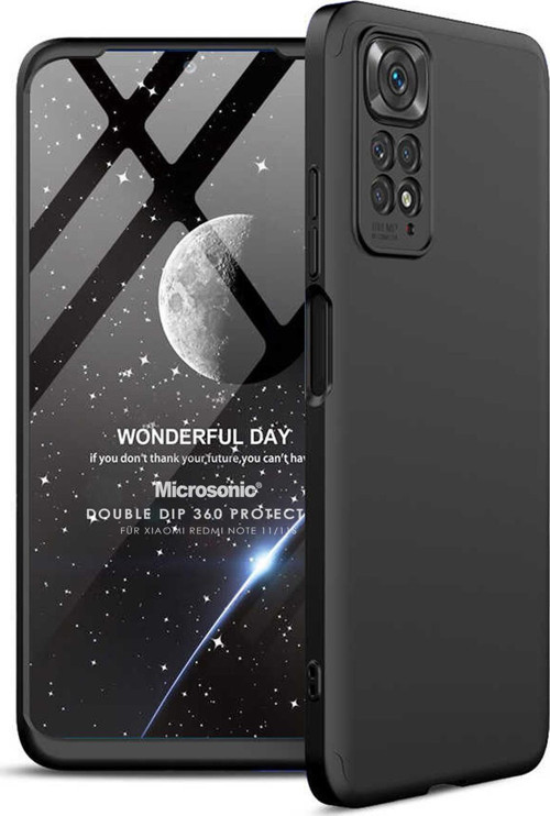 Xiaomi Redmi Note 11 Kılıf Double Dip 360 Protective Siyah