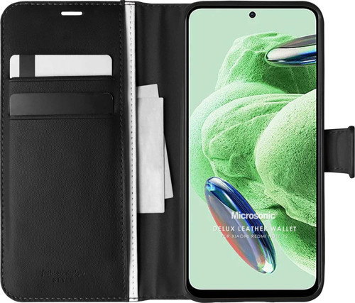 Xiaomi Redmi Note 12 Kılıf Delux Leather Wallet Siyah