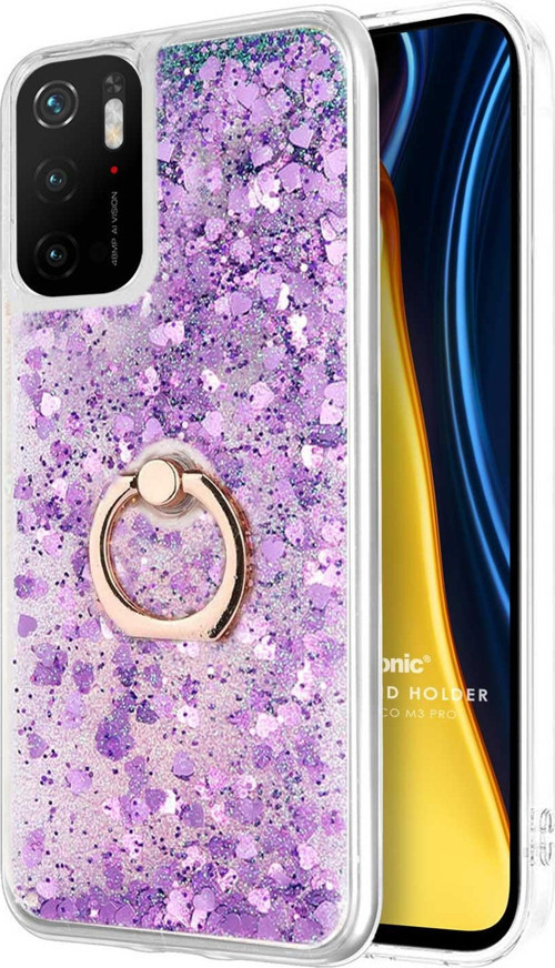 Xiaomi Redmi Note 11 SE Kılıf Glitter Liquid Holder Mor