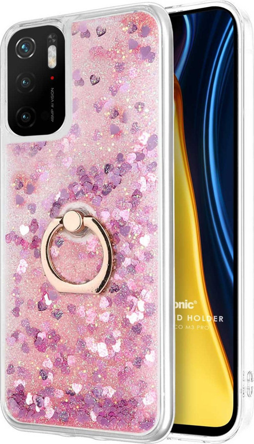 Xiaomi Redmi Note 11 SE Kılıf Glitter Liquid Holder Pembe
