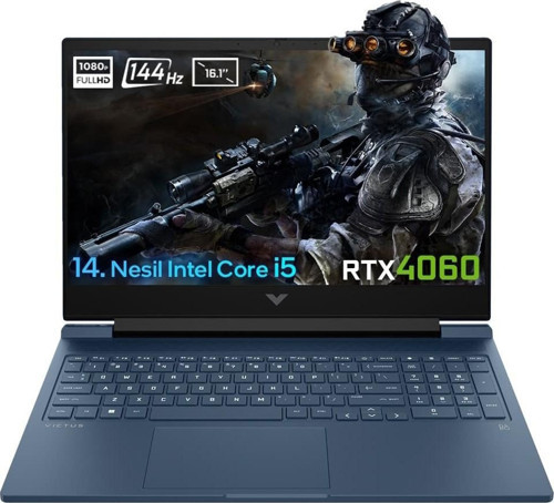 Victus 16-R1057NT Intel Core i5-14500HX 9J260EA FR55 16 GB DDR5 512 GB SSD RTX 4060 8GB 16,1" 144Hz Full HD Windows 11 Home Gaming Laptop