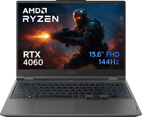 LOQ 15ARP9 83JC00FKTR CD85 AMD Ryzen 7-7435HS 24-GBDDR5 512 GB RTX4060 8GB 105W 144Hz Windows 11 Pro FHD Gaming Laptop