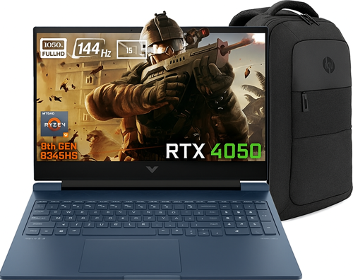 Victus 16-S1023NT AMD Ryzen 7-8845HS 9Z795EA FR141 64-GBDDR5 512 GB RTX4050 6GB 16.1 inç 144Hz Full HD Yok (Free Dos) Gaming Laptop + Çanta