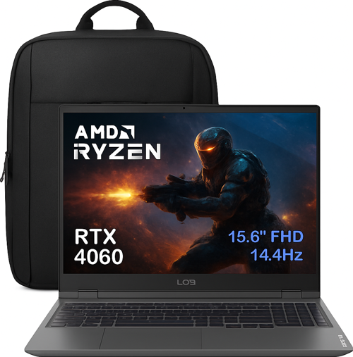 LOQ 15ARP9 83JC00FKTR CD101 AMD Ryzen 7-7435HS 24-GBDDR5 256 GB RTX4060 8GB 105W 144Hz Windows 11 Home FHD Gaming Laptop + Çanta
