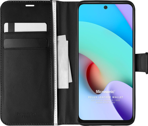 Xiaomi Redmi 10 Kılıf Delux Leather Wallet Siyah