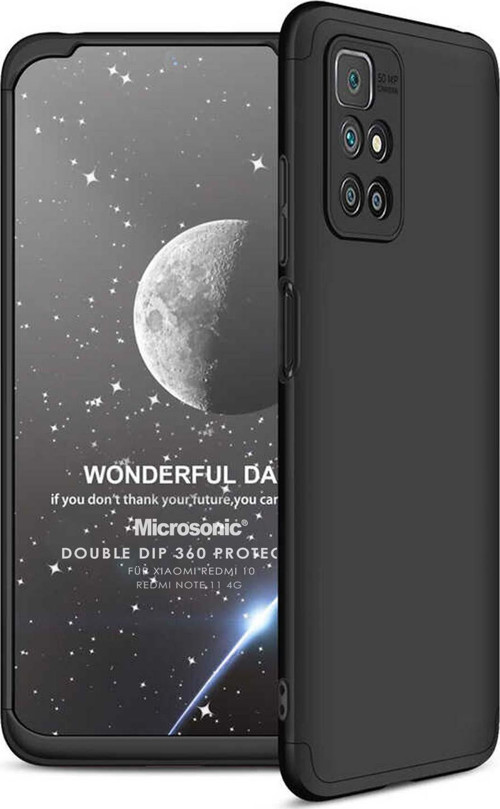 Xiaomi Redmi 10 Kılıf Double Dip 360 Protective Siyah