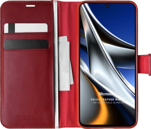 Xiaomi Poco X4 Pro 5G Kılıf Delux Leather Wallet Kırmızı