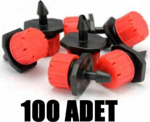 Küçük Meme 100 Ad. - Damla Sulama Ayarlı Damlatıcı Parçası Aparatı Damlama Borusu Hortumu