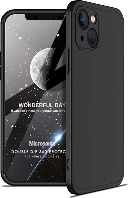 Apple iPhone 13 Kılıf Double Dip 360 Protective Siyah