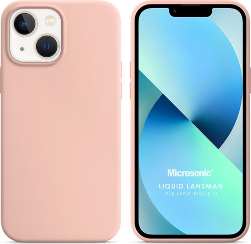 Apple iPhone 13 Kılıf Liquid Lansman Silikon Kum Pembesi