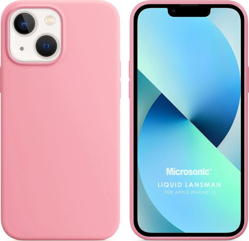 Apple iPhone 13 Kılıf Liquid Lansman Silikon Pembe