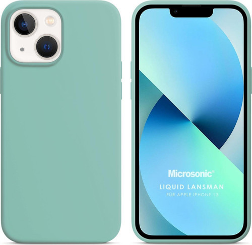 Apple iPhone 13 Kılıf Liquid Lansman Silikon Su Yeşili