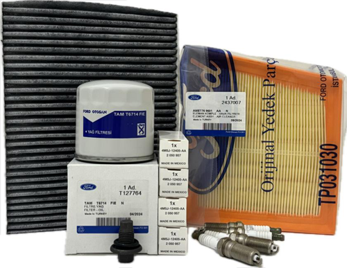 Ford Fiesta 1.25 1.4 1.6 Benzinli Filtre Bakım Seti 2009-2017 Hava+Yağ+K.Polen Filtresi+Buji Seti