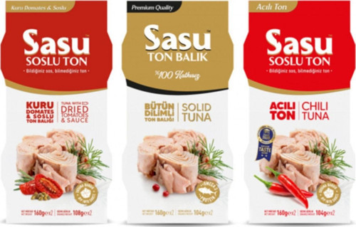 Klasik Ton Balığı 2x160gr Kuru Domatesli 2x160gr Acılı 2x160gr