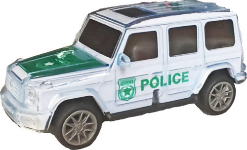 Pilli Sesli Işıklı Sürtmeli Sevimli Oyuncak Polis Jeep 15Cm.