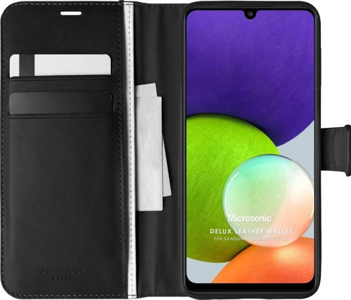 Samsung Galaxy A22 4G Kılıf Delux Leather Wallet Siyah
