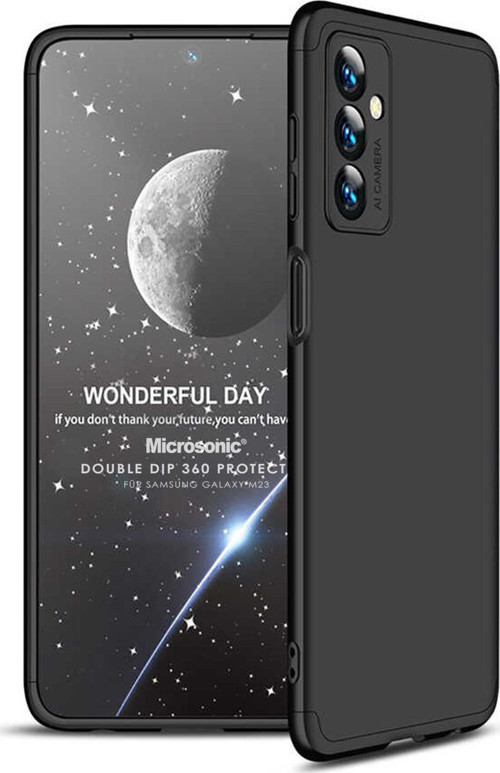 Samsung Galaxy M23 Kılıf Double Dip 360 Protective Siyah