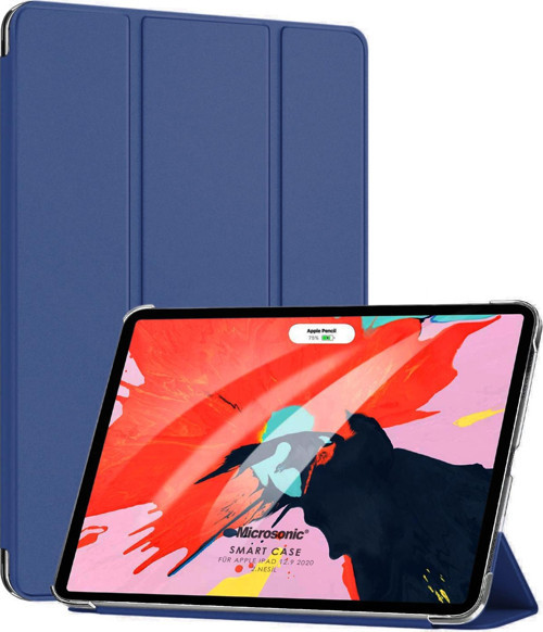 Apple iPad Pro 12.9`` 2022 6. Nesil Kılıf Slim Translucent Back Smart Cover Lacivert