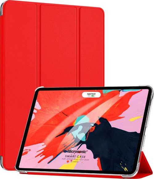 Apple iPad Pro 12.9`` 2022 6. Nesil Kılıf Slim Translucent Back Smart Cover Kırmızı