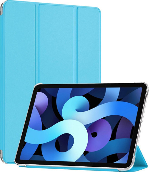Apple iPad Air 5.Nesil 2022 Kılıf (A2588-A2589-A2591) Slim Translucent Back Smart Cover Mavi