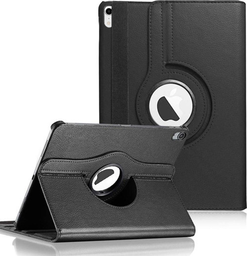 Apple iPad Mini 6 2021 (A2567-A2568-A2569) Kılıf 360 Dönerli Stand Deri Siyah