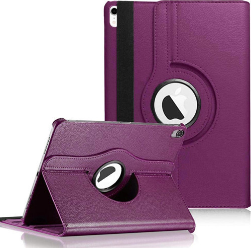 Apple iPad Mini 6 2021 (A2567-A2568-A2569) Kılıf 360 Dönerli Stand Deri Mor