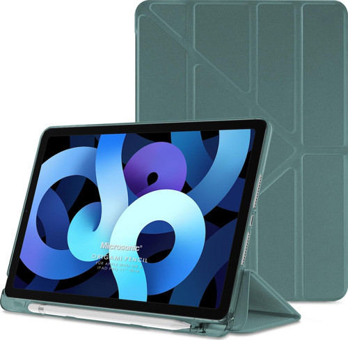 Apple iPad Air 4. Nesil Kılıf (A2316-A2324-A2325-A2072) Origami Pencil Koyu Yeşil