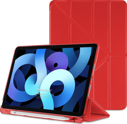 Apple iPad Air 4. Nesil Kılıf (A2316-A2324-A2325-A2072) Origami Pencil Kırmızı