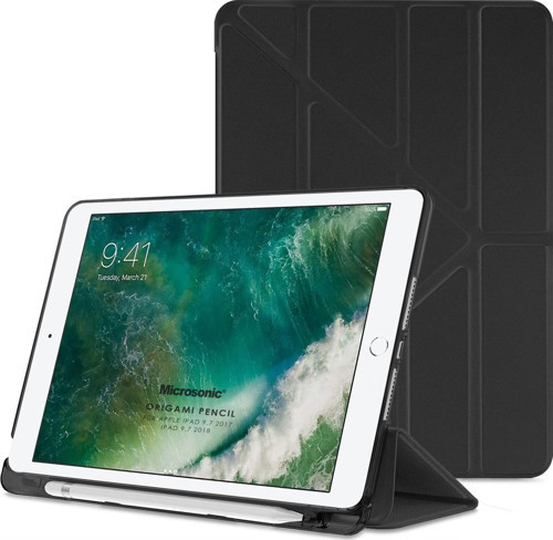 Apple iPad 9.7 2018 Kılıf (A1893-A1954) Origami Pencil Siyah