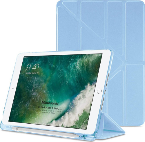 Apple iPad 9.7 2018 Kılıf (A1893-A1954) Origami Pencil Mavi