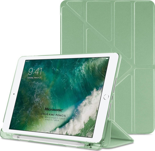 Apple iPad 9.7 2018 Kılıf (A1893-A1954) Origami Pencil Açık Yeşil