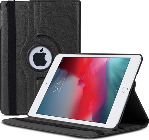 Apple iPad Mini 5 7.9'' 2019 (A2133-A2124-A2125-A2126) Kılıf 360 Rotating Stand Deri Siyah