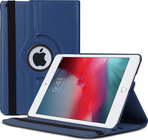 Apple iPad Mini 5 7.9'' 2019 (A2133-A2124-A2125-A2126) Kılıf 360 Rotating Stand Deri Lacivert