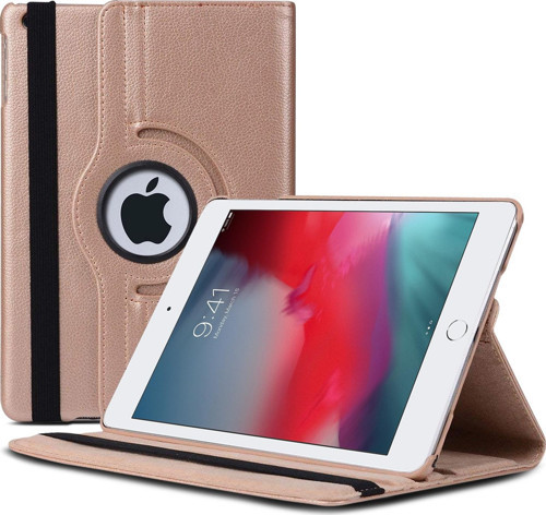 Apple iPad Mini 5 7.9'' 2019 (A2133-A2124-A2125-A2126) Kılıf 360 Rotating Stand Deri Rose Gold