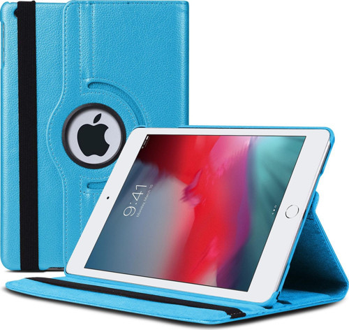Apple iPad Mini 5 7.9'' 2019 (A2133-A2124-A2125-A2126) Kılıf 360 Rotating Stand Deri Mavi