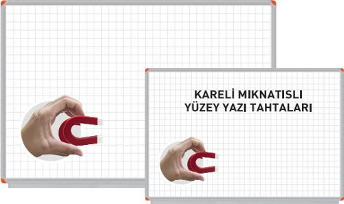 Mıknatıslı Yüzey Kareli Yazı Tahtası PAN 597 Beyaz 120x300