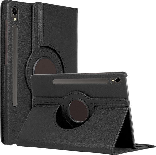 Samsung Galaxy Tab S9 X710 Kılıf 360 Rotating Stand Deri Siyah