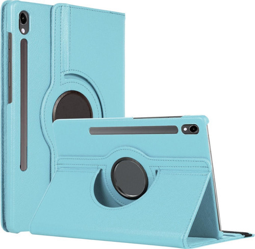 Samsung Galaxy Tab S9 X710 Kılıf 360 Rotating Stand Deri Mavi