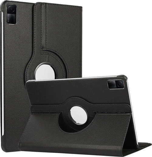 Xiaomi Redmi Pad Kılıf 360 Dönerli Stand Deri Siyah