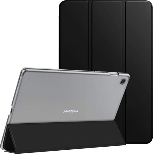 Samsung Galaxy Tab A7 Lite T225 Kılıf Slim Translucent Back Smart Cover Siyah
