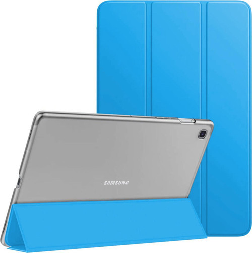 Samsung Galaxy Tab A7 Lite T225 Kılıf Slim Translucent Back Smart Cover Mavi