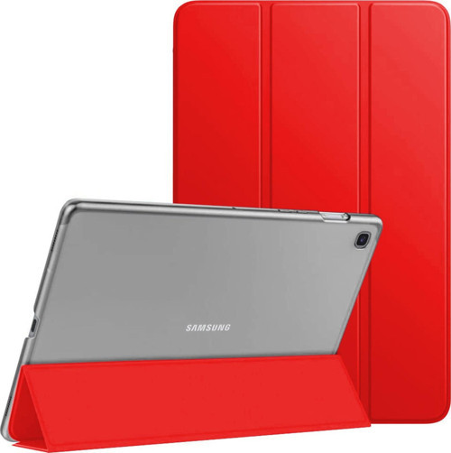 Samsung Galaxy Tab A7 Lite T225 Kılıf Slim Translucent Back Smart Cover Kırmızı