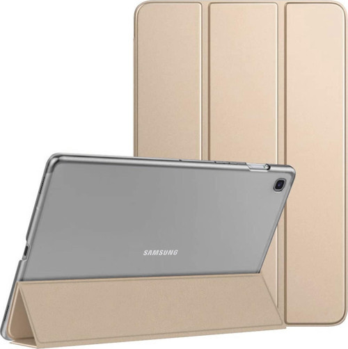 Samsung Galaxy Tab A7 Lite T225 Kılıf Slim Translucent Back Smart Cover Gold