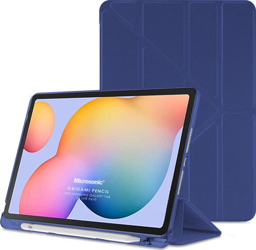 Samsung Galaxy Tab S6 Lite 10.4" P610 Kılıf Origami Pencil Lacivert